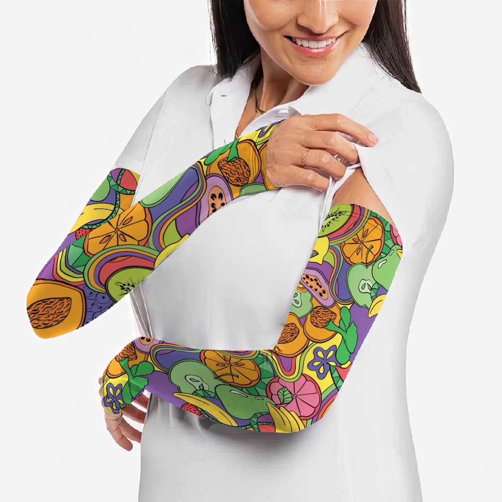 Hawaii Fruits Hippie Style Arm Sleeves Vibrant Colorful