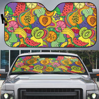Hawaii Fruits Hippie Style Auto Sun Shade Vibrant Colorful