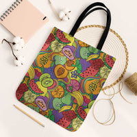 Hawaii Fruits Hippie Style Tote Bag Vibrant Colorful