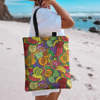 Hawaii Fruits Hippie Style Tote Bag Vibrant Colorful