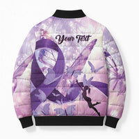 Personalized Polynesian Lupus Awareness Bomber Puffer Jacket Butterfly Hologram Lupus Warrior LT01 - Polynesian Pride