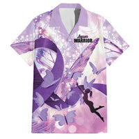 Personalized Polynesian Lupus Awareness Family Matching Long Sleeve Bodycon Dress and Hawaiian Shirt Butterfly Hologram Lupus Warrior LT01 Dad's Shirt - Short Sleeve Purple - Polynesian Pride