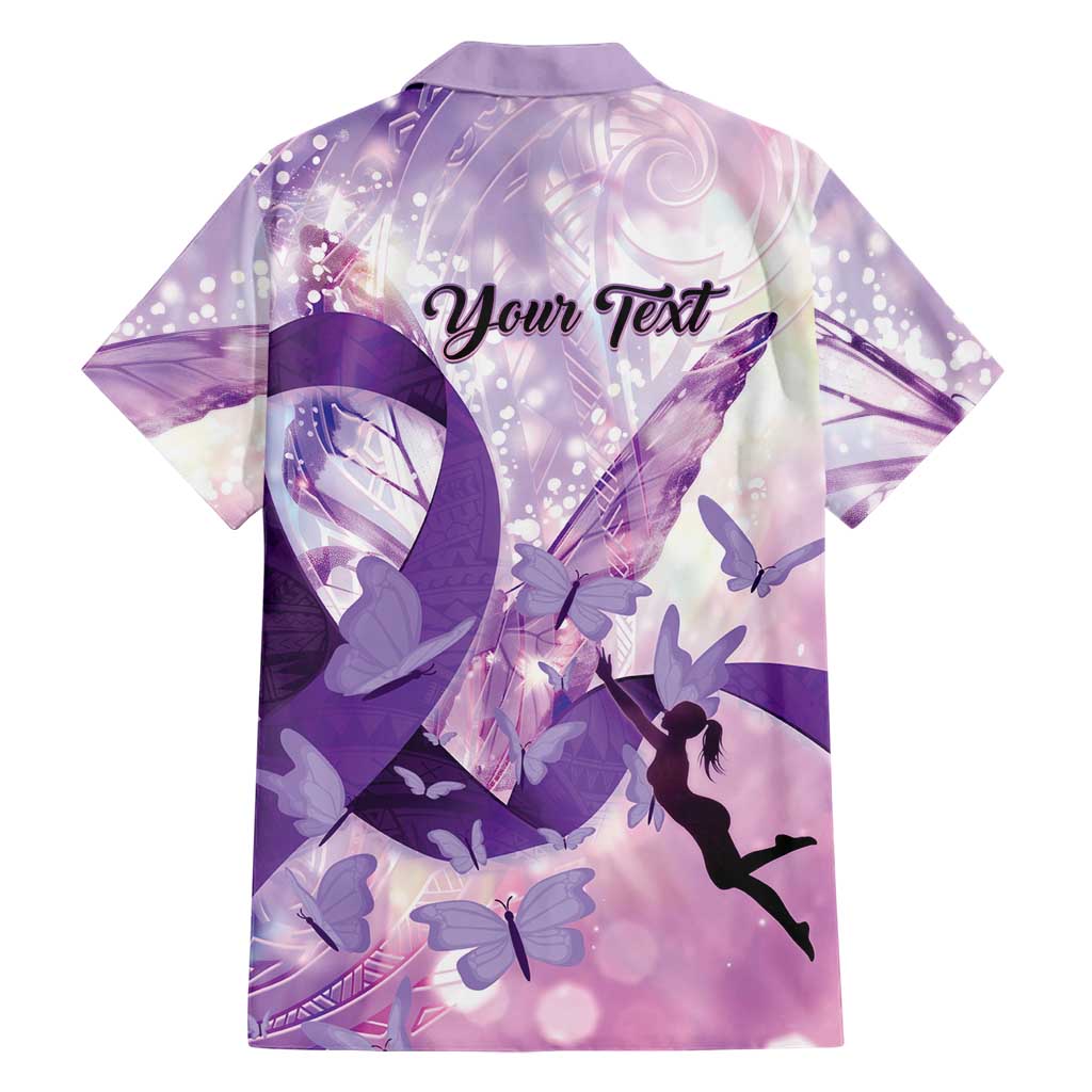 Personalized Polynesian Lupus Awareness Family Matching Mermaid Dress and Hawaiian Shirt Butterfly Hologram Lupus Warrior