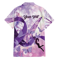 Personalized Polynesian Lupus Awareness Family Matching Off Shoulder Maxi Dress and Hawaiian Shirt Butterfly Hologram Lupus Warrior LT01 - Polynesian Pride
