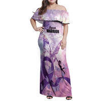 Personalized Polynesian Lupus Awareness Family Matching Off Shoulder Maxi Dress and Hawaiian Shirt Butterfly Hologram Lupus Warrior LT01 Mom's Dress Purple - Polynesian Pride