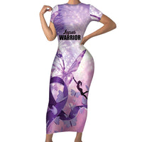 Personalized Polynesian Lupus Awareness Family Matching Short Sleeve Bodycon Dress and Hawaiian Shirt Butterfly Hologram Lupus Warrior