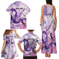Personalized Polynesian Lupus Awareness Family Matching Tank Maxi Dress and Hawaiian Shirt Butterfly Hologram Lupus Warrior