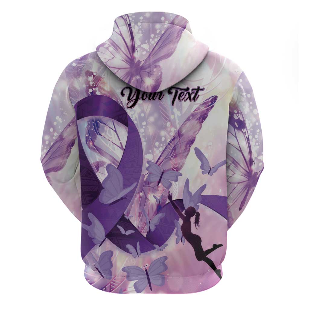 Personalized Polynesian Lupus Awareness Hoodie Butterfly Hologram Lupus Warrior