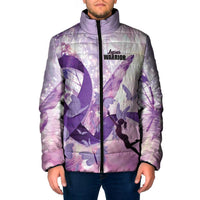 Personalized Polynesian Lupus Awareness Padded Jacket Butterfly Hologram Lupus Warrior LT01 Men Purple - Polynesian Pride