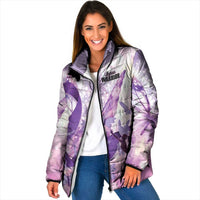 Personalized Polynesian Lupus Awareness Padded Jacket Butterfly Hologram Lupus Warrior LT01 Women Purple - Polynesian Pride