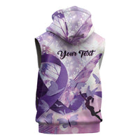 Personalized Polynesian Lupus Awareness Sleeveless Zip Hoodie Butterfly Hologram Lupus Warrior LT01 - Polynesian Pride