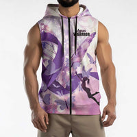 Personalized Polynesian Lupus Awareness Sleeveless Zip Hoodie Butterfly Hologram Lupus Warrior LT01 - Polynesian Pride