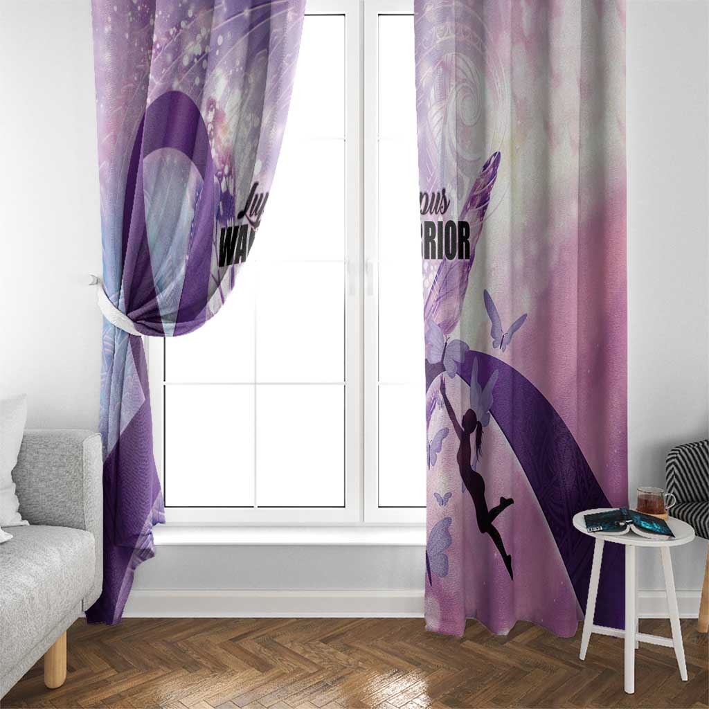 Polynesian Lupus Awareness Window Curtain Butterfly Hologram Lupus Warrior LT01 - Polynesian Pride