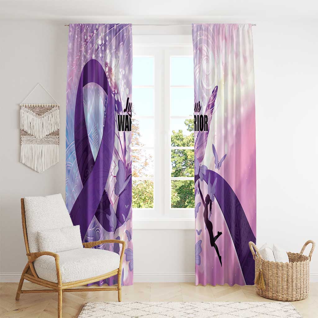 Polynesian Lupus Awareness Window Curtain Butterfly Hologram Lupus Warrior LT01 - Polynesian Pride