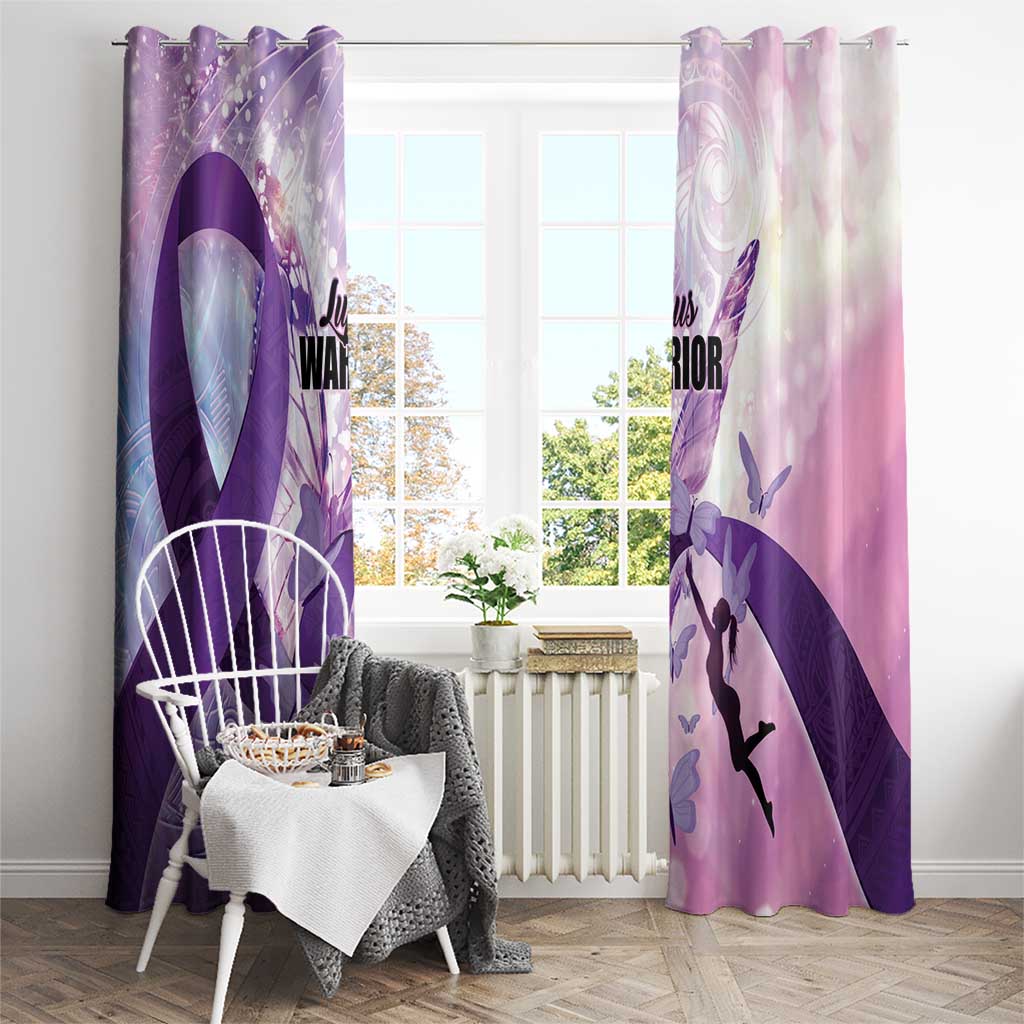 Polynesian Lupus Awareness Window Curtain Butterfly Hologram Lupus Warrior LT01 - Polynesian Pride