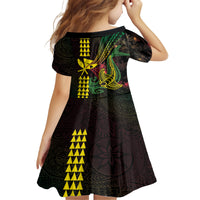 Hawaii Kakau Hammerhead Shark Family Matching Tank Maxi Dress and Hawaiian Shirt Neon Plumeria Pattern