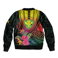 Hawaii Kanaka Maoli Flag Day Bomber Jacket Tropical Flowers