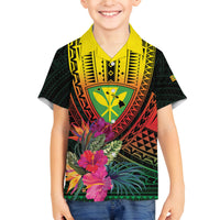 Hawaii Kanaka Maoli Flag Day Family Matching Tank Maxi Dress and Hawaiian Shirt Tropical Flowers