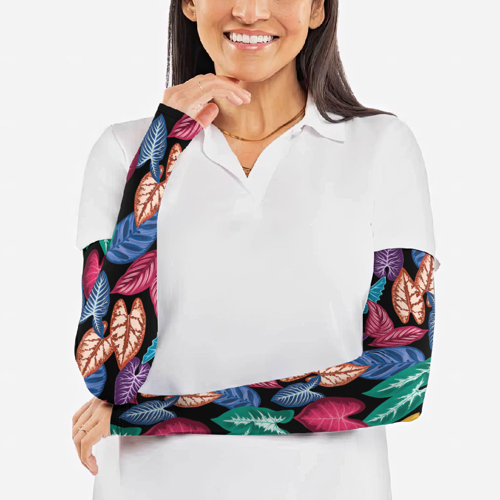 Hawaii Colorful Tropical Leaves Arm Sleeves