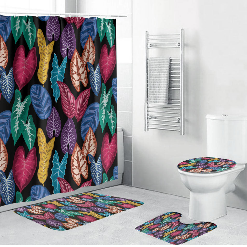 Hawaii Colorful Tropical Leaves Bathroom Set