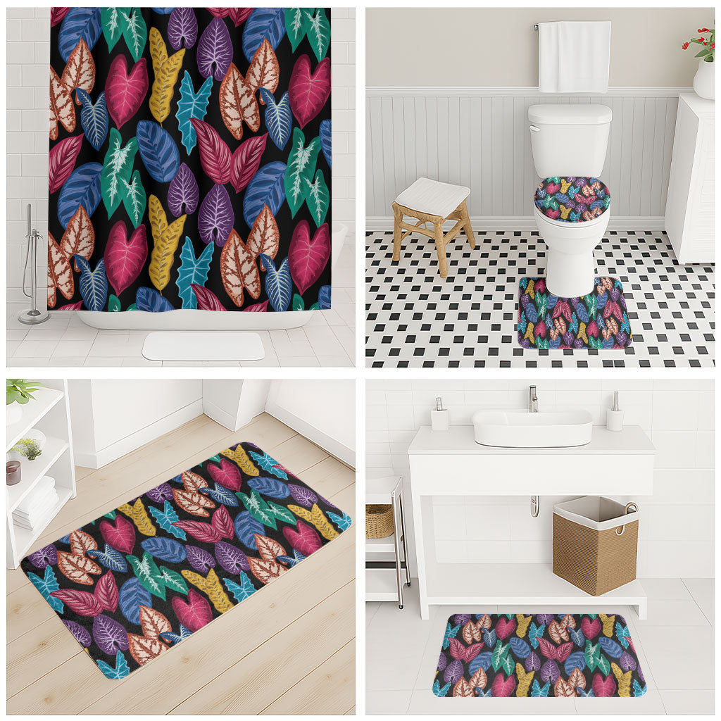 Hawaii Colorful Tropical Leaves Bathroom Set