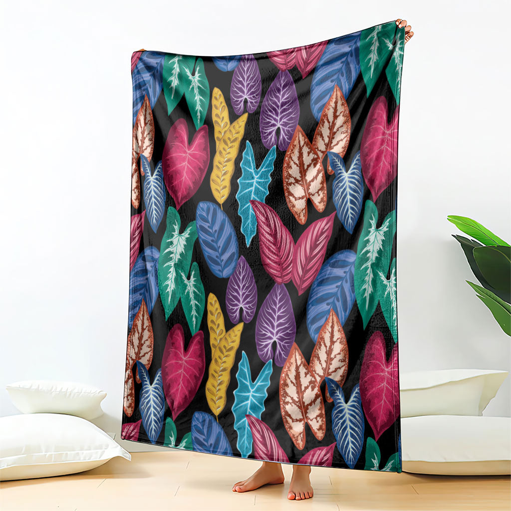 Hawaii Colorful Tropical Leaves Blanket