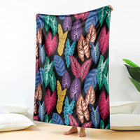 Hawaii Colorful Tropical Leaves Blanket
