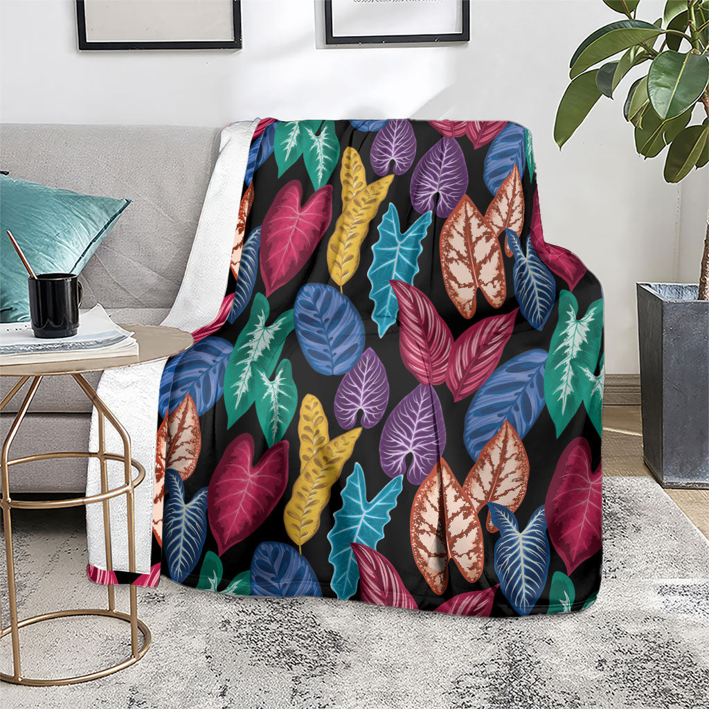 Hawaii Colorful Tropical Leaves Blanket
