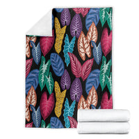 Hawaii Colorful Tropical Leaves Blanket