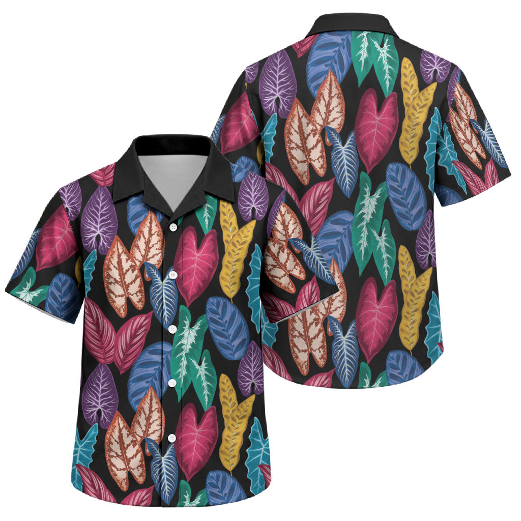 Hawaii Colorful Tropical Leaves Family Matching Long Sleeve Bodycon Dress and Hawaiian Shirt LT01 Son's Shirt Black - Polynesian Pride