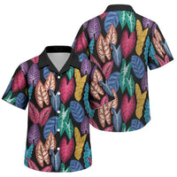 Hawaii Colorful Tropical Leaves Family Matching Long Sleeve Bodycon Dress and Hawaiian Shirt LT01 Son's Shirt Black - Polynesian Pride