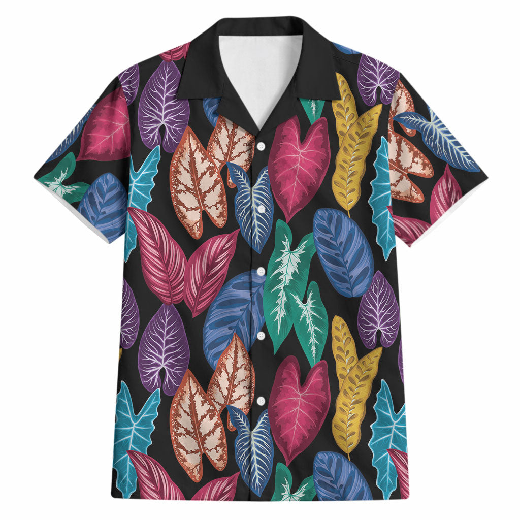 Hawaii Colorful Tropical Leaves Hawaiian Shirt LT01 Black - Polynesian Pride