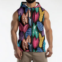 Hawaii Colorful Tropical Leaves Sleeveless Zip Hoodie LT01 - Polynesian Pride