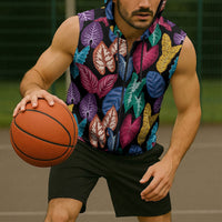 Hawaii Colorful Tropical Leaves Sleeveless Zip Hoodie LT01 - Polynesian Pride