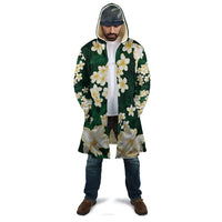 Hawaii Hibiscus Plumeria Green Cloak Polynesian Pattern