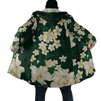 Hawaii Hibiscus Plumeria Green Cloak Polynesian Pattern