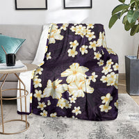 Hawaii Hibiscus Plumeria Purple Blanket Polynesian Pattern
