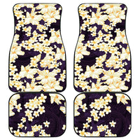 Hawaii Hibiscus Plumeria Purple Car Mats Polynesian Pattern