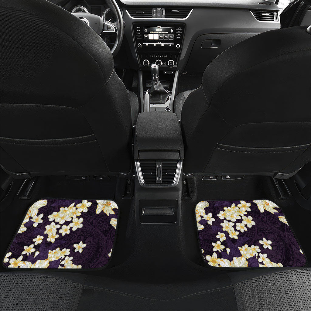 Hawaii Hibiscus Plumeria Purple Car Mats Polynesian Pattern