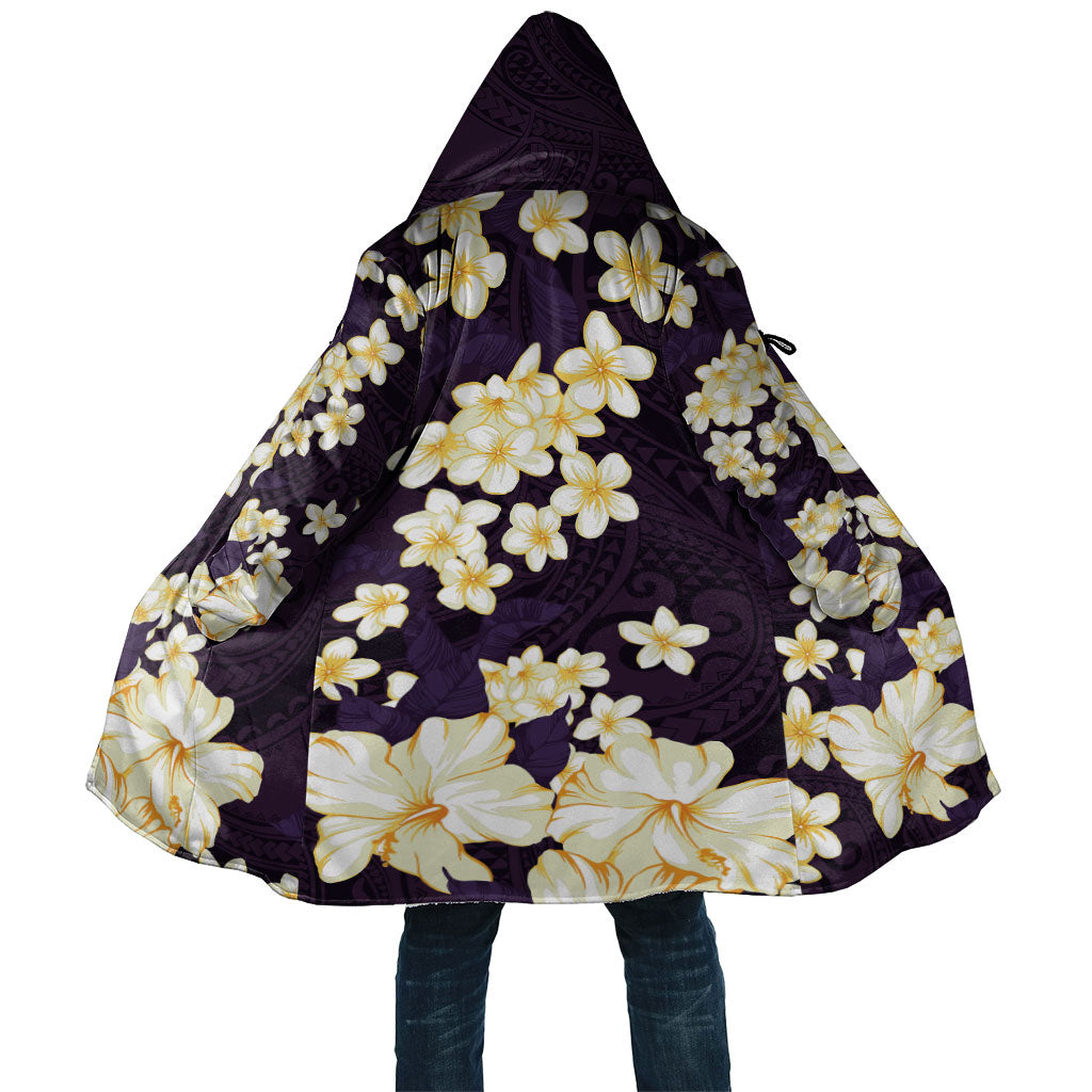 Hawaii Hibiscus Plumeria Purple Cloak Polynesian Pattern