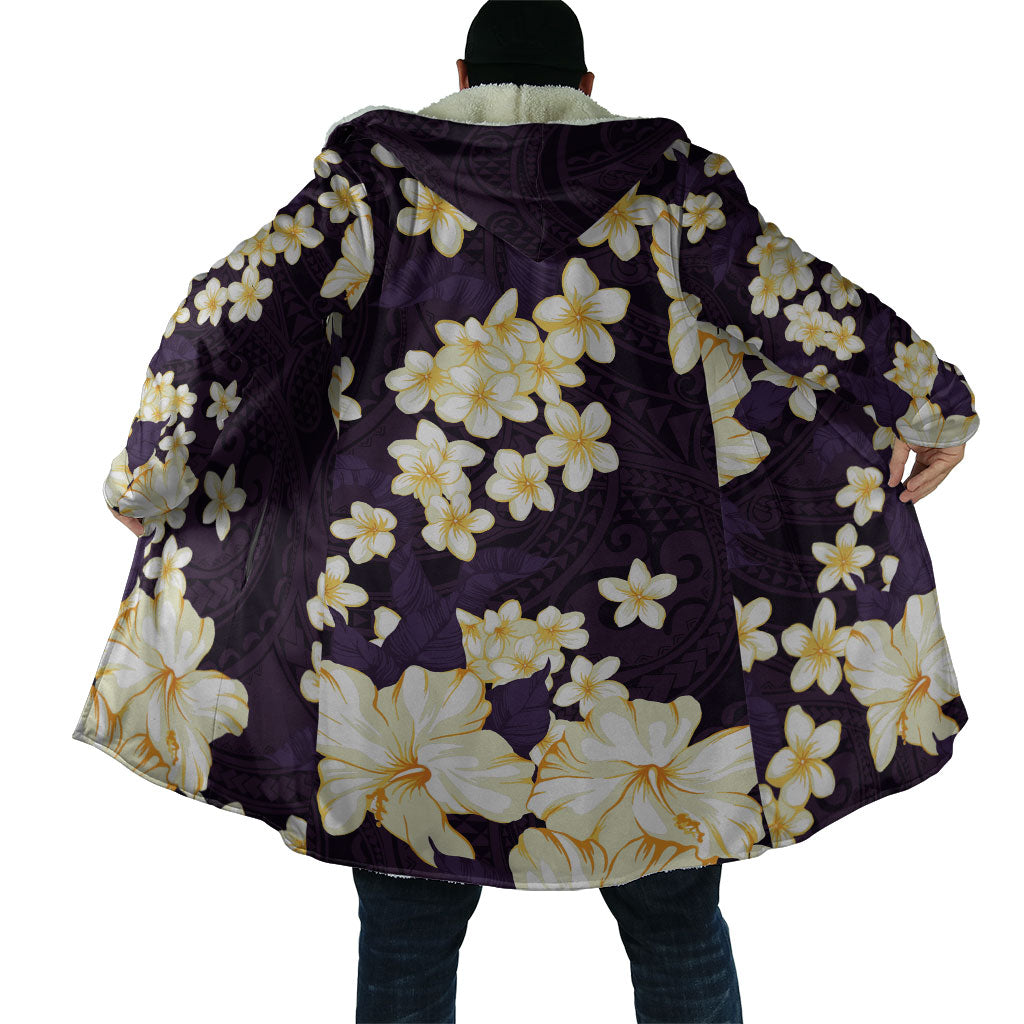 Hawaii Hibiscus Plumeria Purple Cloak Polynesian Pattern