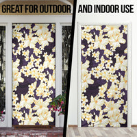 Hawaii Hibiscus Plumeria Purple Door Cover Polynesian Pattern