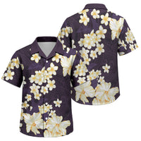 Hawaii Hibiscus Plumeria Purple Family Matching Long Sleeve Bodycon Dress and Hawaiian Shirt Polynesian Pattern