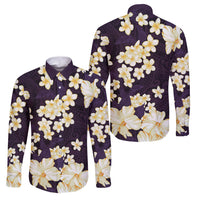 Hawaii Hibiscus Plumeria Purple Family Matching Off Shoulder Maxi Dress and Hawaiian Shirt Polynesian Pattern