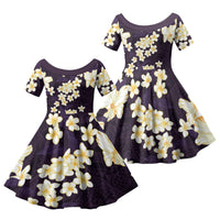 Hawaii Hibiscus Plumeria Purple Family Matching Summer Maxi Dress and Hawaiian Shirt Polynesian Pattern