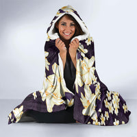 Hawaii Hibiscus Plumeria Purple Hooded Blanket Polynesian Pattern