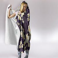 Hawaii Hibiscus Plumeria Purple Hooded Blanket Polynesian Pattern
