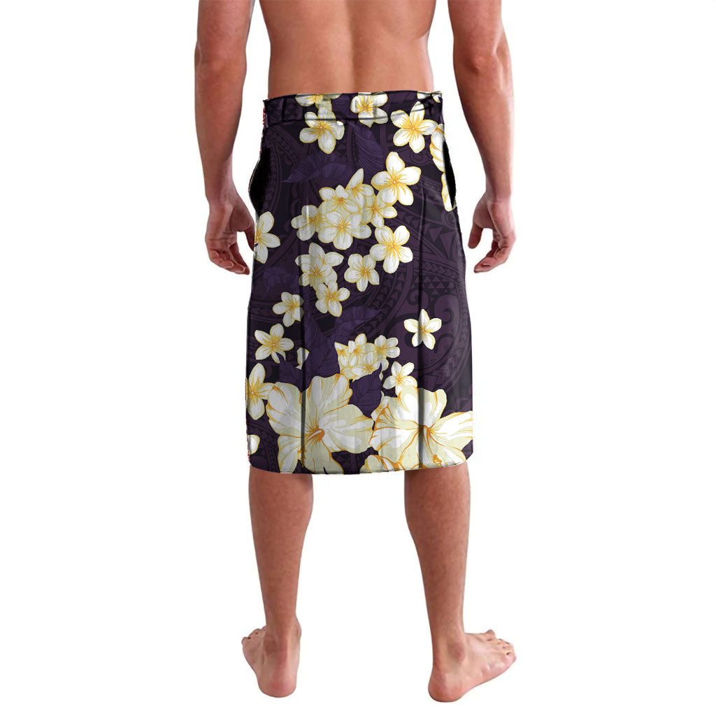 Hawaii Hibiscus Plumeria Purple Lavalava Polynesian Pattern