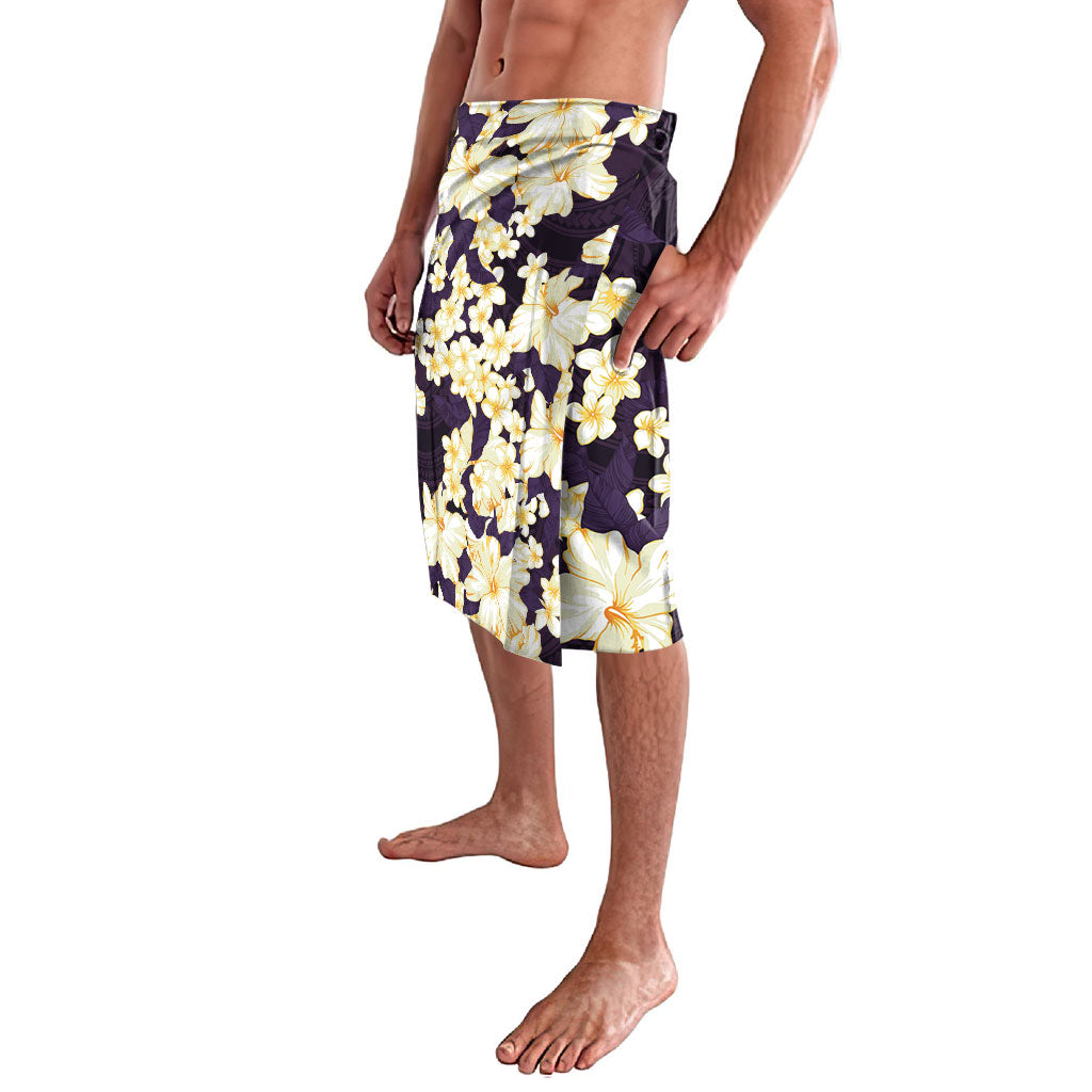 Hawaii Hibiscus Plumeria Purple Lavalava Polynesian Pattern