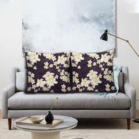 Hawaii Hibiscus Plumeria Purple Pillow Cover Polynesian Pattern